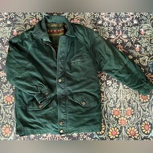 Heavy Forest Green Suede Coat